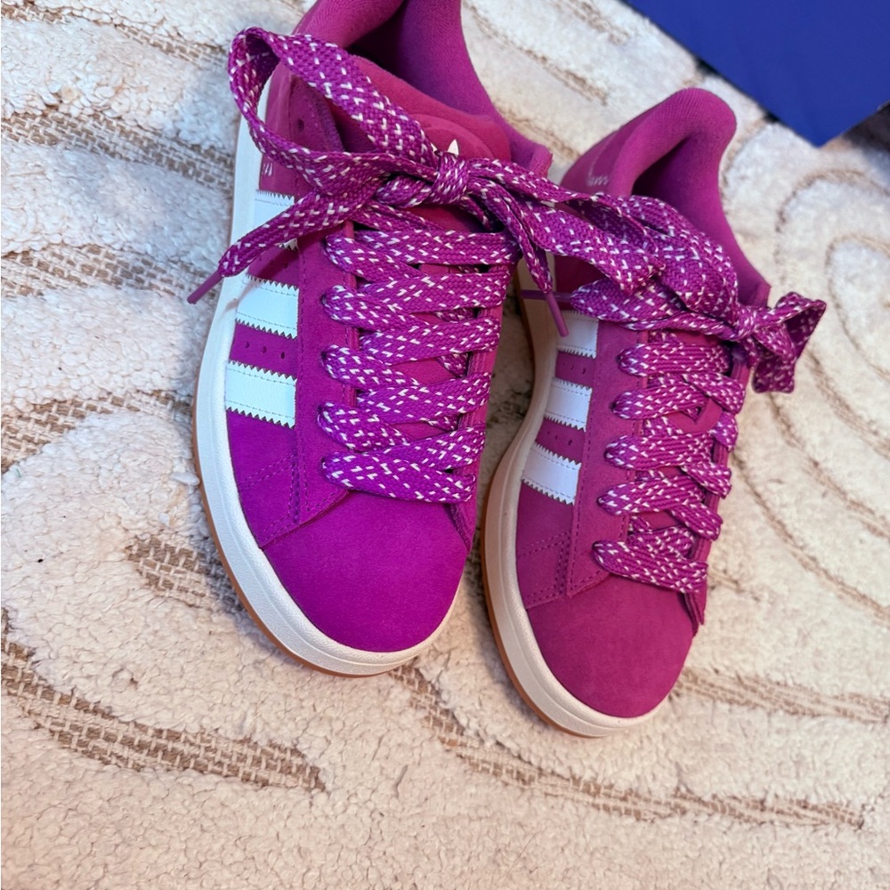 Adidas Pink and White Sneakers Modern Athletic Style